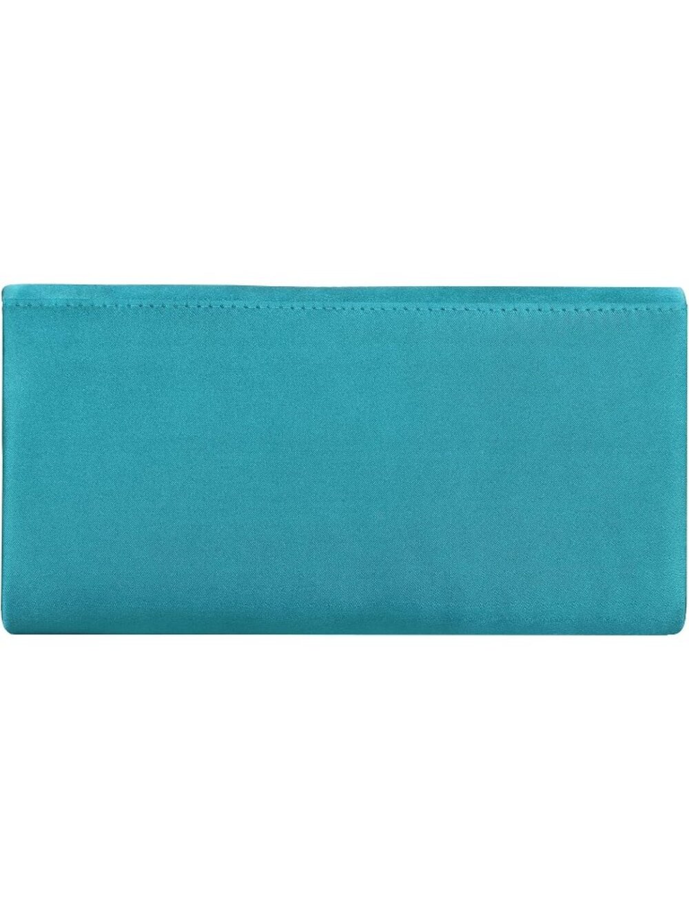 Women's Teal Satin Rhinestone Clutch Prom Detachable Chain Evening Bag - Picture 3 of 5